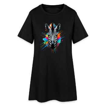 Zèbre - Robe T-shirt Femme - noir - Devant