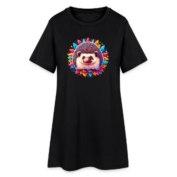Igel - Frauen T-Shirt-Kleid - Schwarz - Vorne