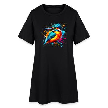 Martin-pêcheur - Robe T-shirt Femme - noir - Devant