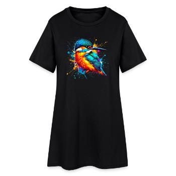 Martin-pêcheur - Robe T-shirt Femme - noir - Devant