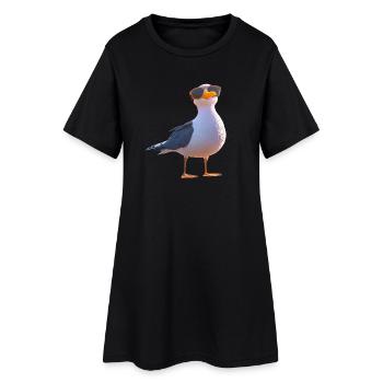 Mouette, Plage, Mer, Mer du Nord, Mer Baltique, Goéland argenté, Mouettes - Robe T-shirt Femme - noir - Devant