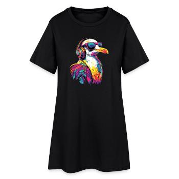 Mouette, Plage, Mer, Mer du Nord, Mer Baltique, Goéland argenté, Mouettes - Robe T-shirt Femme - noir - Devant