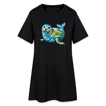 Siegel - Frauen T-Shirt-Kleid - Schwarz - Vorne