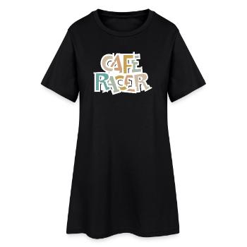 Caferacer rétro moto vintage motard icône logo - Robe T-shirt Femme - noir - Devant