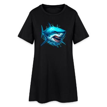 Requin - Robe T-shirt Femme - noir - Devant