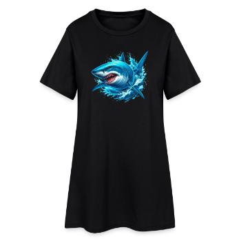 Requin - Robe T-shirt Femme - noir - Devant