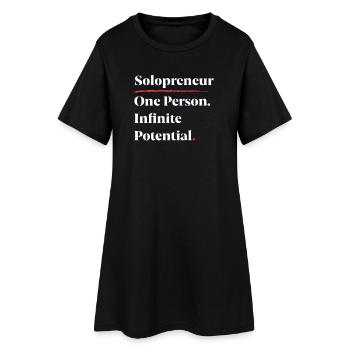 Solopreneur : Une personne. Potentiel infini. [Z] - Robe T-shirt Femme - noir - Devant