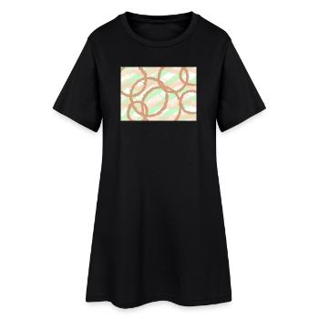 Fond de cercles bruns - Robe T-shirt Femme - noir - Devant