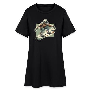 Snowboarders - Robe T-shirt Femme - noir - Devant