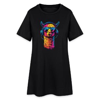 Alpaka Süßes Lama Farm Life Is Better With Alpakas - Frauen T-Shirt-Kleid - Schwarz - Vorne
