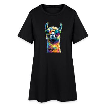 Alpaka Süßes Lama Farm Life Is Better With Alpakas - Frauen T-Shirt-Kleid - Schwarz - Vorne