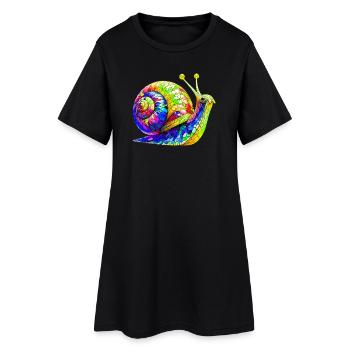 Schnecke - Frauen T-Shirt-Kleid - Schwarz - Vorne