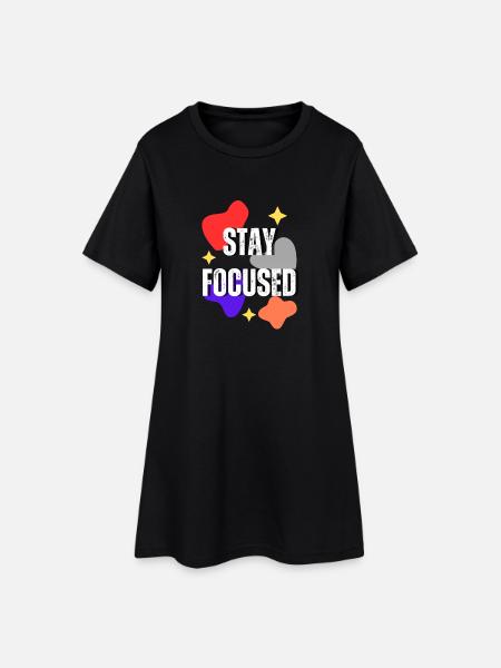 Restez concentré Femme blanche Affirmation positive - Robe T-shirt Femme - noir