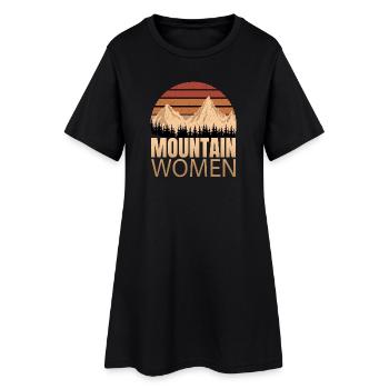 Mountain Women - Frauen T-Shirt-Kleid - Schwarz - Vorne
