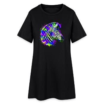 Zèbre - Robe T-shirt Femme - noir - Devant
