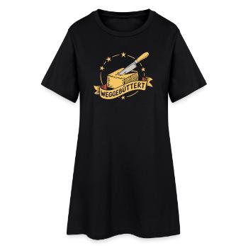Funny buttered away - Women’s T-Shirt Dress - black - Front