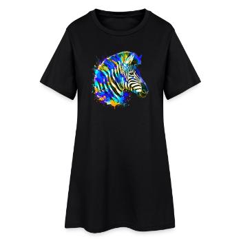 Zèbre - Robe T-shirt Femme - noir - Devant