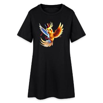 La calopsitte fait la fête - Robe T-shirt Femme - noir - Devant