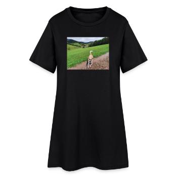 Awesome view with dog - Women’s T-Shirt Dress - black - Front