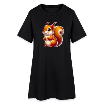 Écureuil - Robe T-shirt Femme - noir - Devant