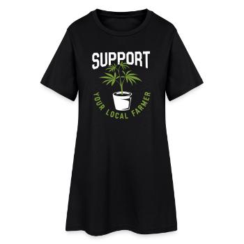Soutenez votre producteur local de cannabis - Robe T-shirt Femme - noir - Devant