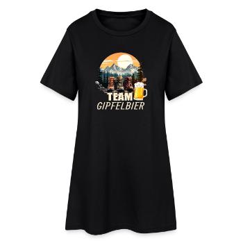 Team Gipfelbier - Frauen T-Shirt-Kleid - Schwarz - Vorne