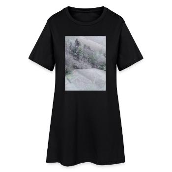 Paysage de neige sur troncs d’arbres - Robe T-shirt Femme - noir - Devant