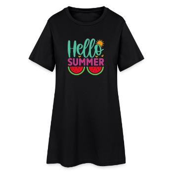 Bonjour l’été - Robe T-shirt Femme - noir - Devant