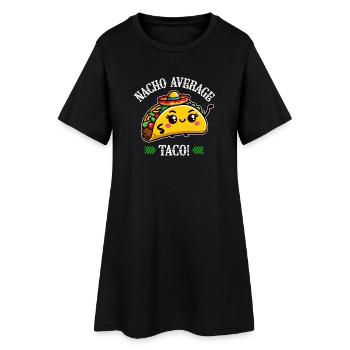 Nacho Average Taco – Lustiges Taco-Design - Frauen T-Shirt-Kleid - Schwarz - Vorne