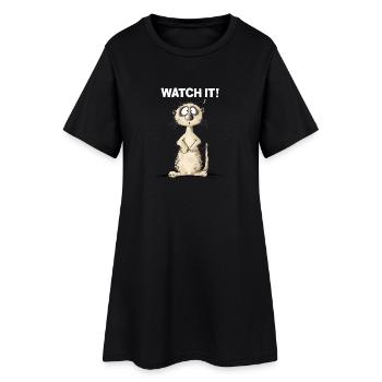 drôle de suricate je le regarde en disant - Robe T-shirt Femme - noir - Devant