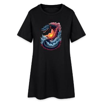 Serpent mythique avec coucher de soleil Année du Serpent 2025 - Robe T-shirt Femme - noir - Devant