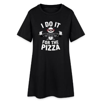 Je le fais pour le bodybuilder Pizza Barbell - Robe T-shirt Femme - noir - Devant