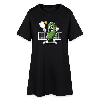 Dill mit Pickleball-Spieler - Frauen T-Shirt-Kleid - Schwarz - Vorne