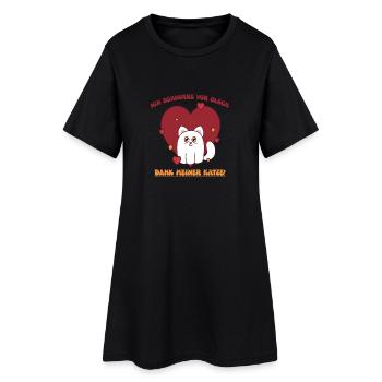 Chat de cœur avec de la gratitude pour vous - Robe T-shirt Femme - noir - Devant