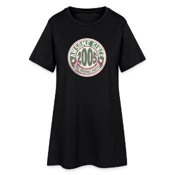Logo vintage 2005 origine authentique - Robe T-shirt Femme - noir - Devant