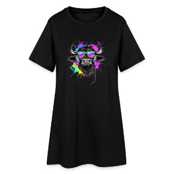 Buffalo Cape Buffalo Safari African Buffalo - Women’s T-Shirt Dress - black - Front