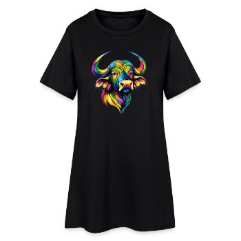 Buffalo Cape Buffalo Safari African Buffalo - Women’s T-Shirt Dress - black - Front