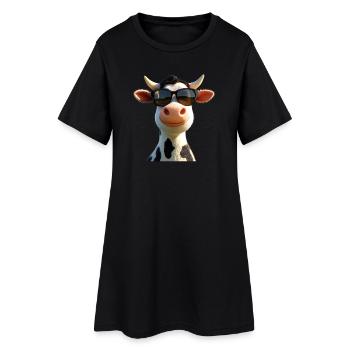 vache fermier boeuf lait veau végétalien vache vache de ferme vaches - Robe T-shirt Femme - noir - Devant