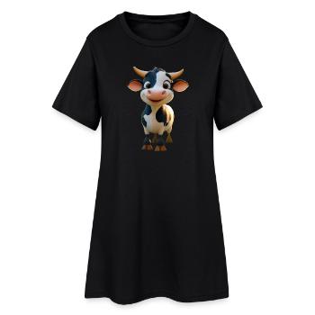 vache fermier boeuf lait veau végétalien vache vache de ferme vaches - Robe T-shirt Femme - noir - Devant