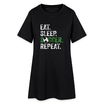 Manger dormir Soccer Répéter - Robe T-shirt Femme - noir - Devant
