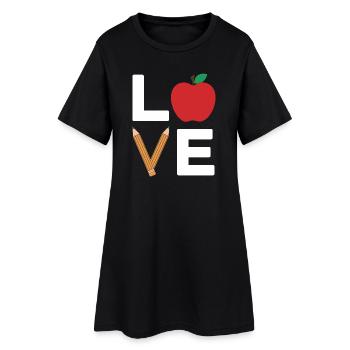 Typographie de l’Apple Pencil d’amour - Robe T-shirt Femme - noir - Devant