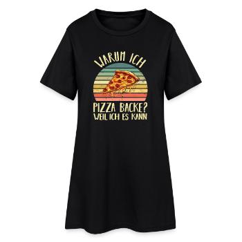 PIzza Bäcker Pizzaiolo - Frauen T-Shirt-Kleid - Schwarz - Vorne