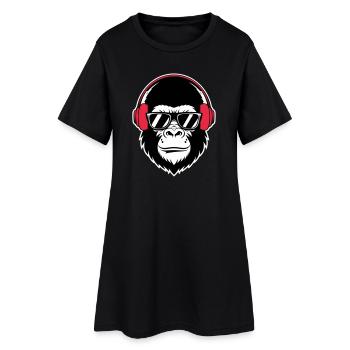 DJ gorille cool - Robe T-shirt Femme - noir - Devant