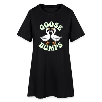 Duo d’oie Emblème du cœur - Robe T-shirt Femme - noir - Devant