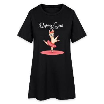 Alpaga Dancing Ballet En Tutu Rose Dancing Queen - Robe T-shirt Femme - noir - Devant