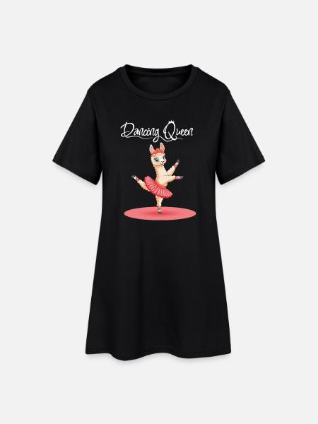 Alpaga Dancing Ballet En Tutu Rose Dancing Queen - Robe T-shirt Femme - noir