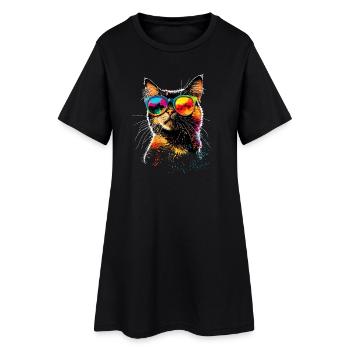 Britisch Kurzhaar Katze BKH Katzenmama Süße Katzen - Frauen T-Shirt-Kleid - Schwarz - Vorne
