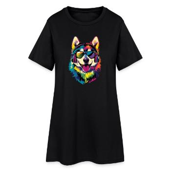 Husky Dogs Lover Dog Love Huskies de Sibérie - Robe T-shirt Femme - noir - Devant