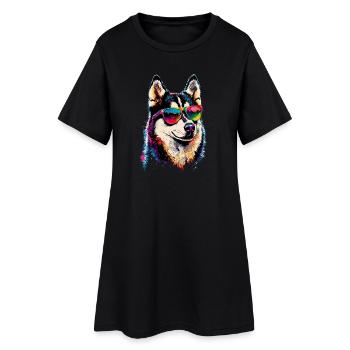 Husky Dogs Lover Dog Love Huskies de Sibérie - Robe T-shirt Femme - noir - Devant