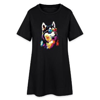 Husky Dogs Lover Dog Love Huskies de Sibérie - Robe T-shirt Femme - noir - Devant